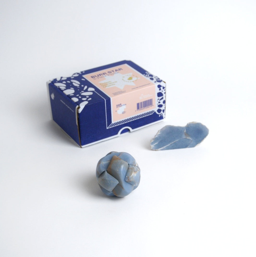 Handcrafted Gemstone Kongming Sphere Burr Puzzle | Blue Angelite