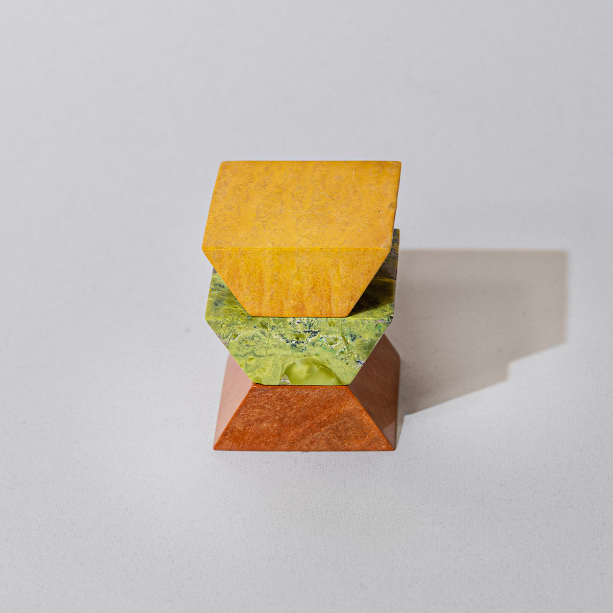 Triangle 3D Gemstone puzzle – Serpentine, Soapstone & Jasper