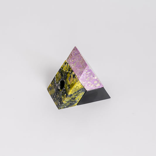 Triangle Gemstone puzzle / 3piece candelabra - Lila Black