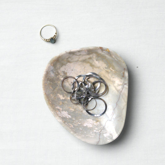 Organic Gemstone Catchall | Sculptural Stone Dish | Soapstone