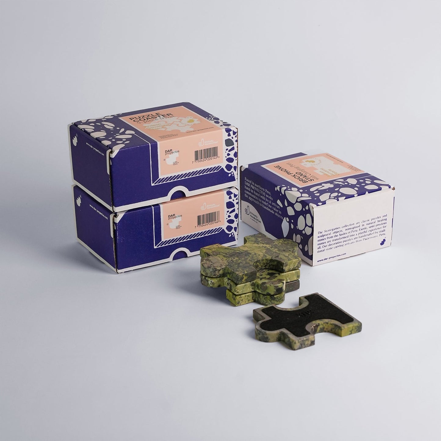 Gemstone puzzle piece coasters set of 4 serpentine. Set of 4 gemstone puzzle piece coasters crafted from serpentine, a unique and functional decor accent.