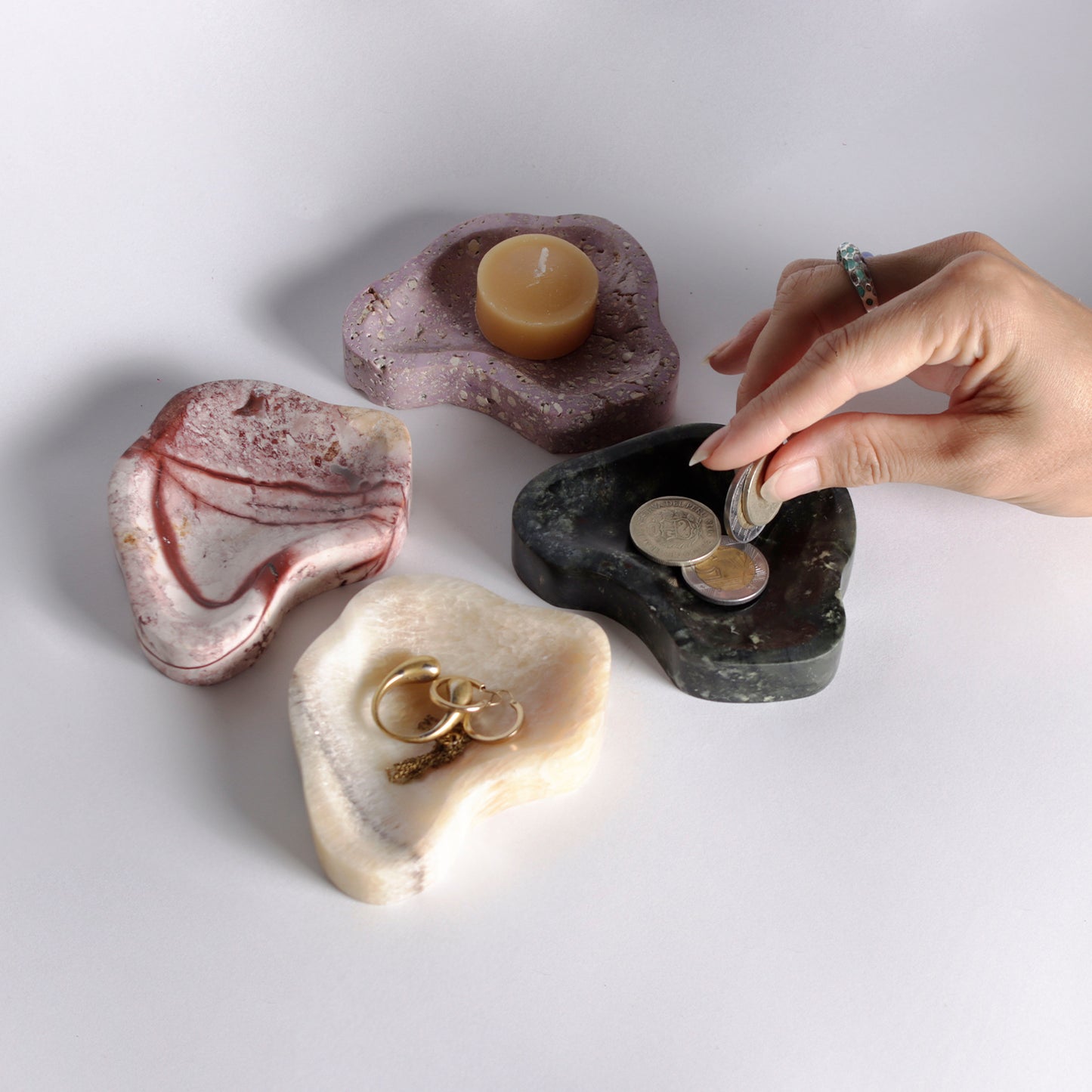 4" Gemstone dish - Soapstone catchall set