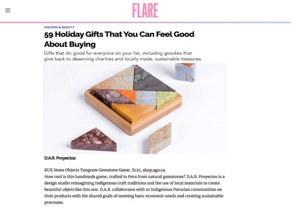 FLARE - 59 Holiday Gifts That You Can Feel Good About Buying