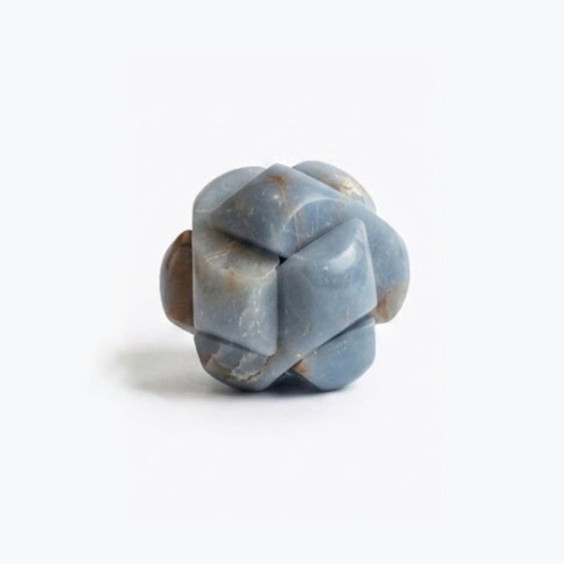 Handcrafted Gemstone Kongming Sphere Burr Puzzle | Blue Angelite