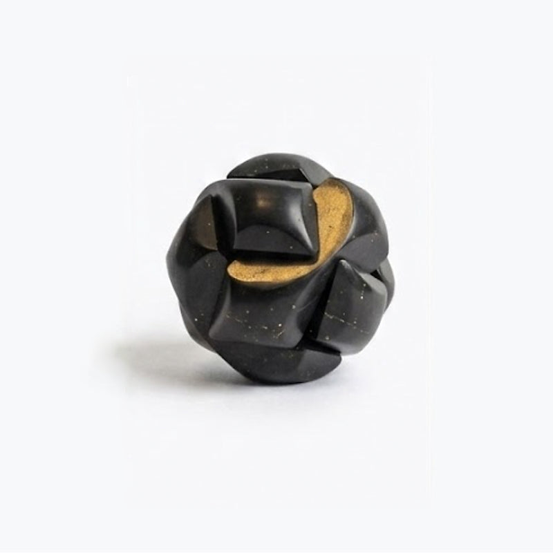 Handcrafted Gemstone Kongming Sphere Burr Puzzle | Black Onyx