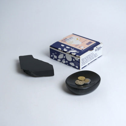 Organic Gemstone Catchall | Sculptural Stone Dish | Black Onyx
