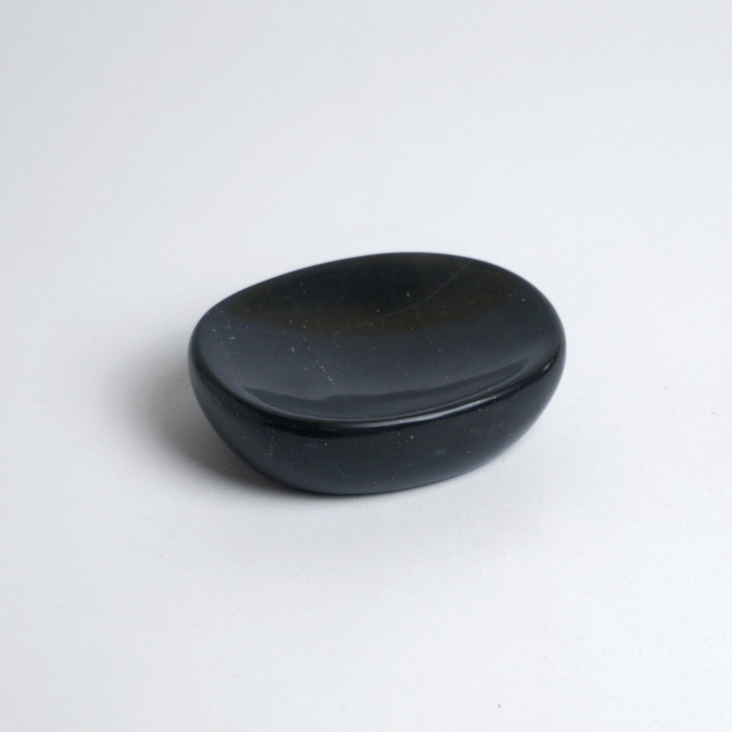 Organic Gemstone Catchall | Sculptural Stone Dish | Black Onyx