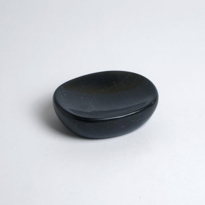 Organic Gemstone Catchall | Sculptural Stone Dish | Black Onyx