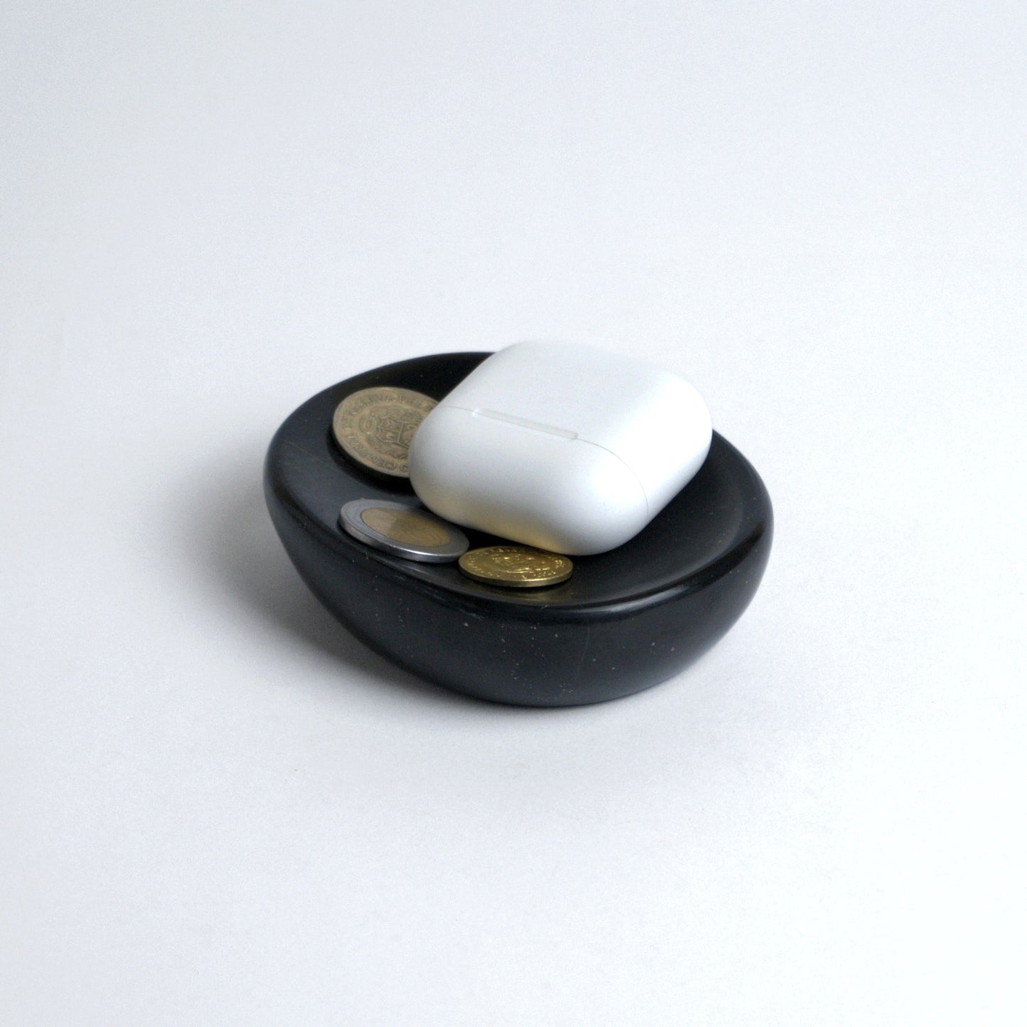 Organic Gemstone Catchall | Sculptural Stone Dish | Black Onyx