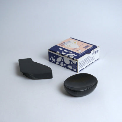 Organic Gemstone Catchall | Sculptural Stone Dish | Black Onyx