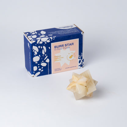 Handcrafted Burr Star | 3D Gemstone Puzzle | White Onyx