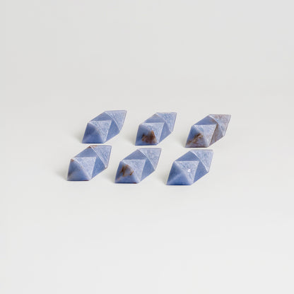 Handcrafted Burr Star | 3D Gemstone Puzzle | Angelite Blue