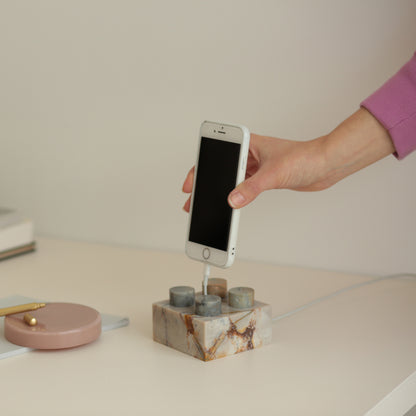 Gemstone Brick Phonestand - Creamy Soapstone