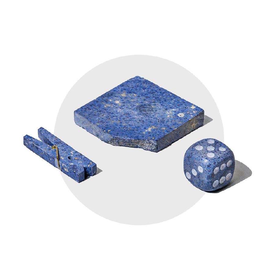 Semi-precious gemstone puzzle pieces, handcarved from Semi-precious gemstone puzzle pieces, handcarved from blue dumortierite