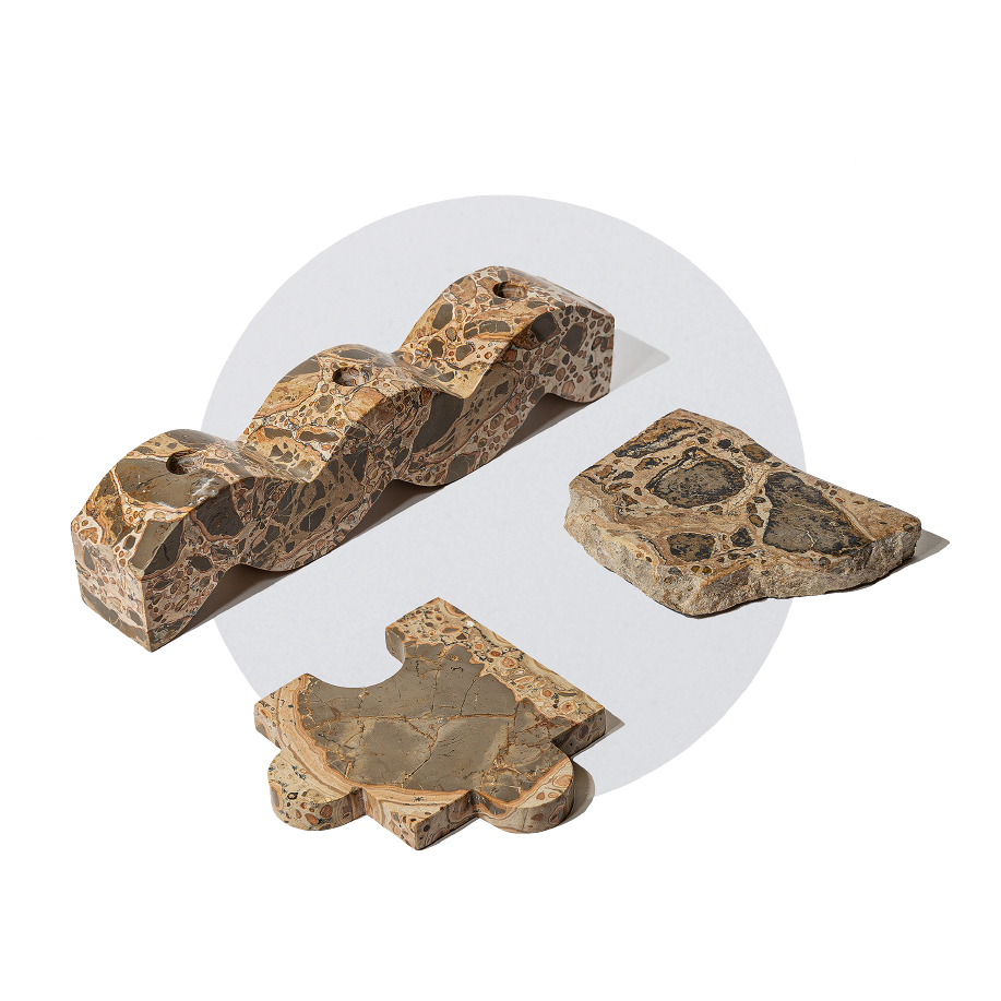 Semi-precious gemstone puzzle pieces, handcarved from Semi-precious gemstone puzzle pieces, handcarved from leopardite