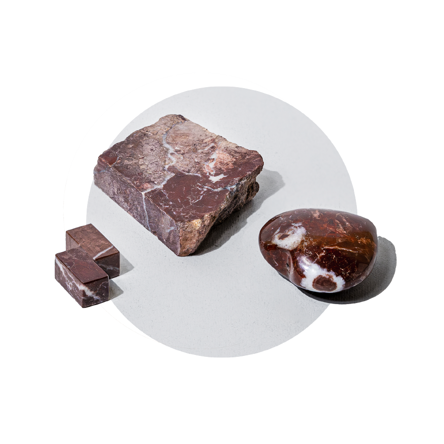 Semi-precious gemstone puzzle pieces, handcarved from Semi-precious gemstone puzzle pieces, handcarved from red jasper
