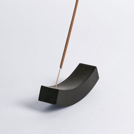 Smile gemstone incense holder Black Onyx