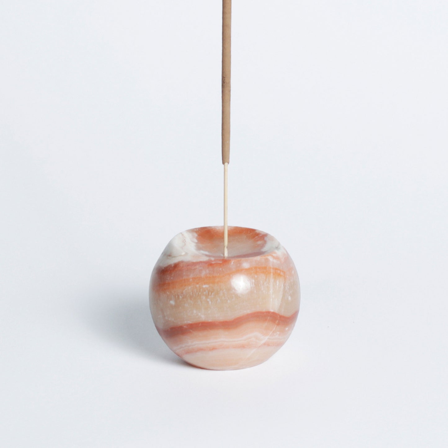Gemstone sphere incense holder Celestine