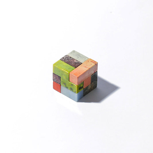 Gemstone Soma Cube Puzzle,  a playful puzzle and chic décor piece in one