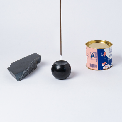 Gemstone sphere incense holder