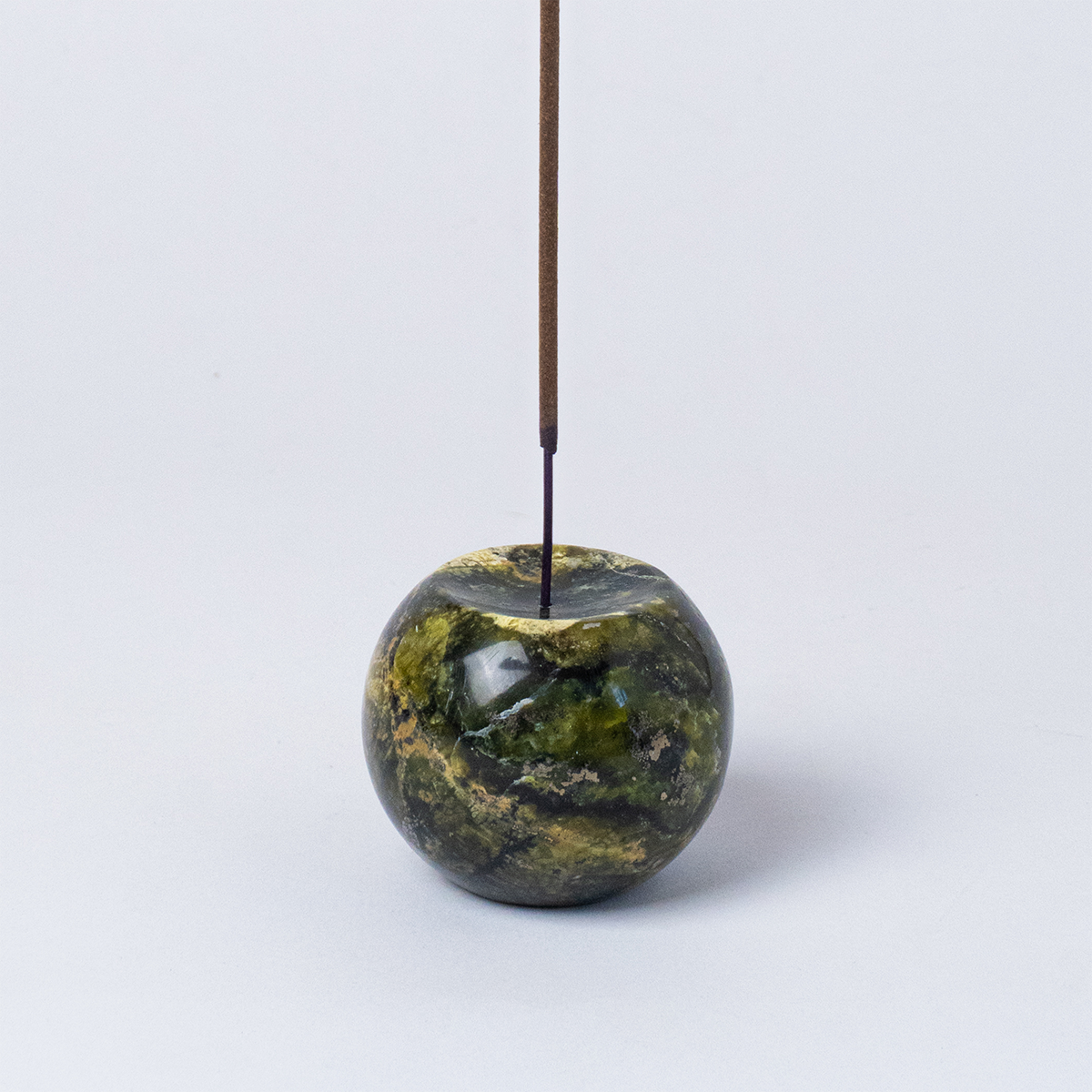 Gemstone sphere incense holder