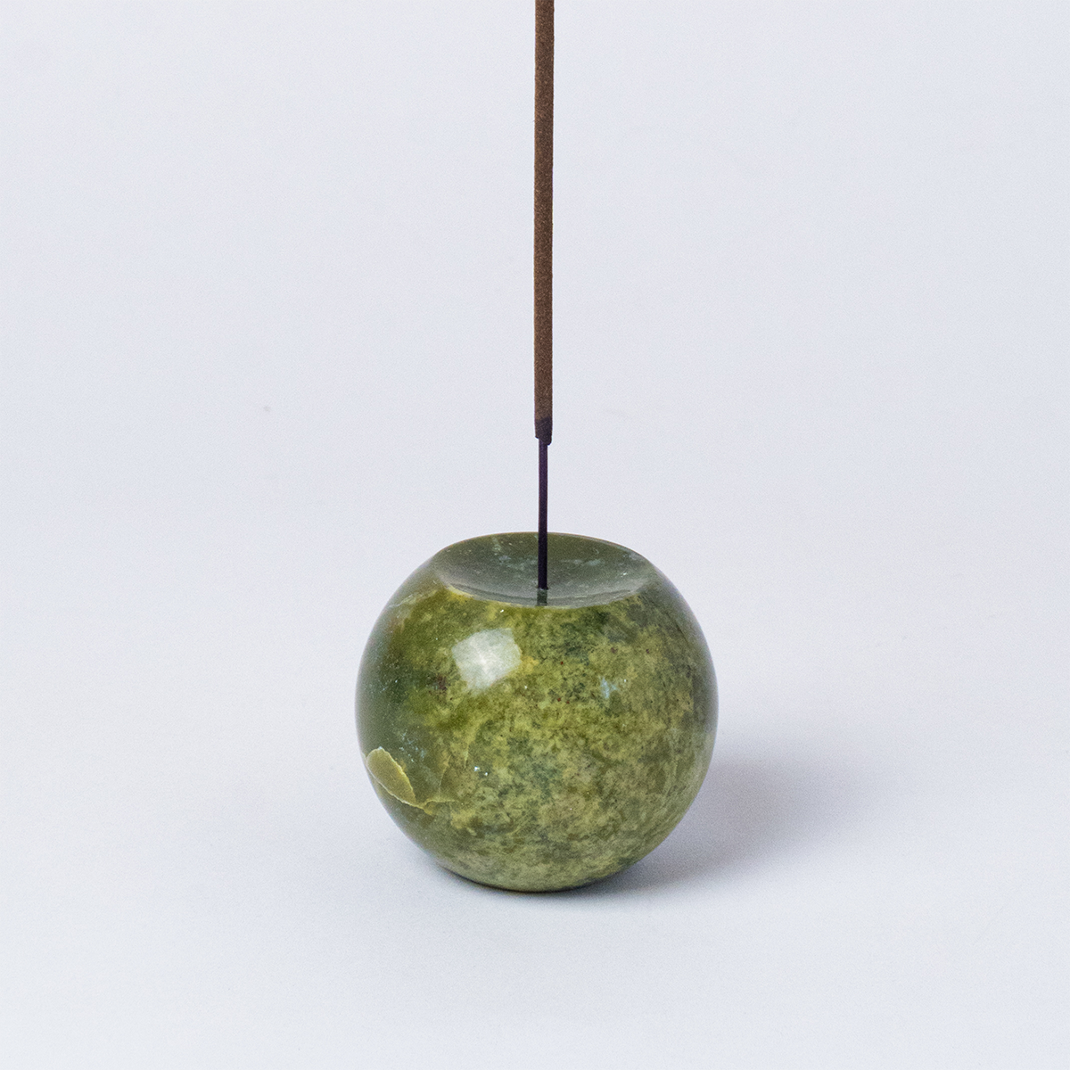 Gemstone sphere incense holder