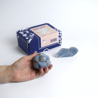 Handcrafted Gemstone Kongming Sphere Burr Puzzle | Blue Angelite
