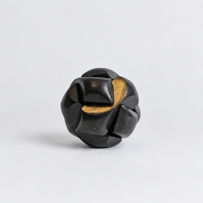 Handcrafted Gemstone Kongming Sphere Burr Puzzle | Black Onyx