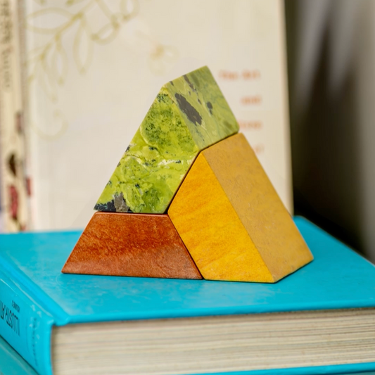 Triangle 3D Gemstone puzzle – Serpentine, Soapstone & Jasper