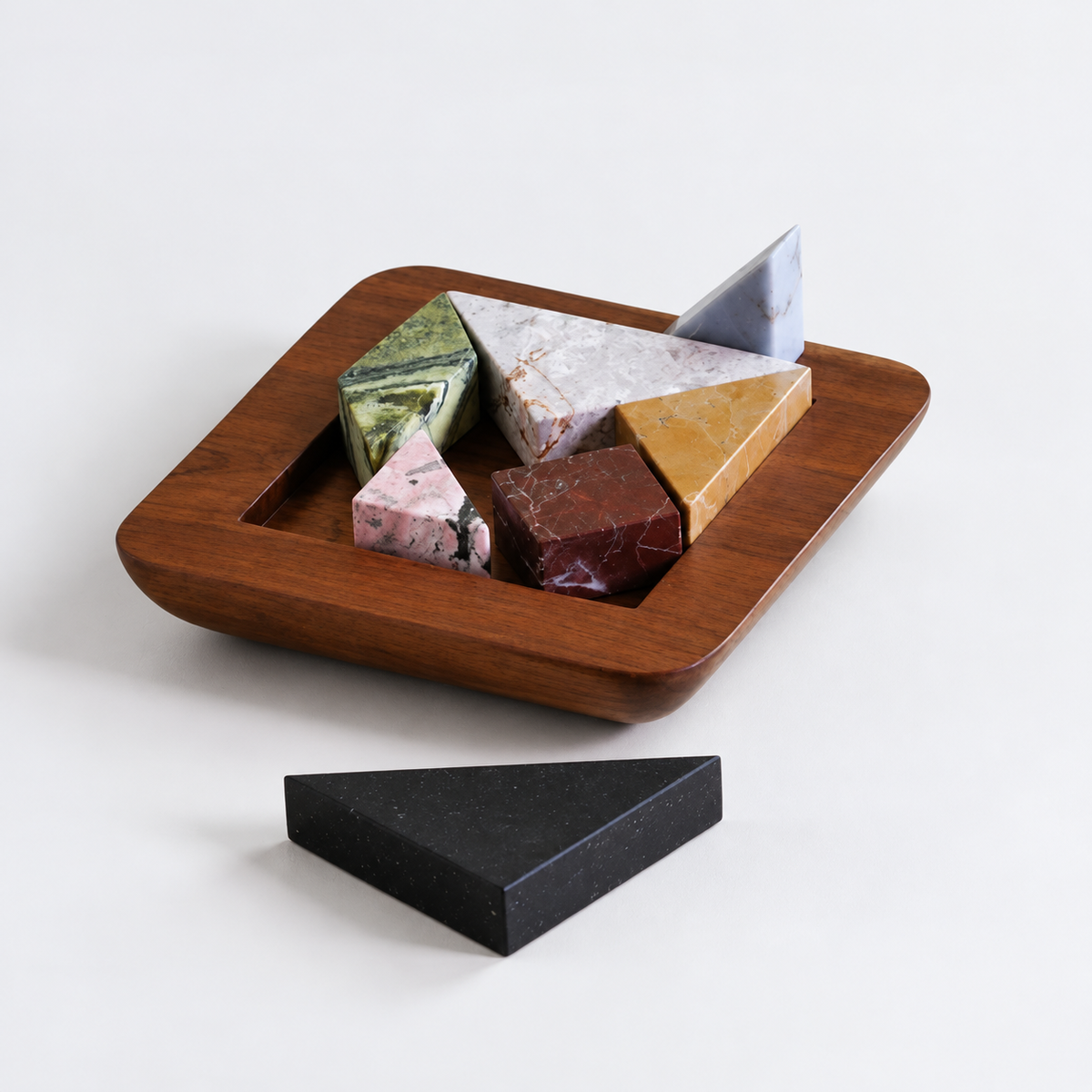 Handcrafted Gemstone XL Super Tangram | Sculptural Puzzle