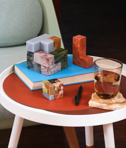 Handcrafted XL stone puzzle bringing profound depth and Andean materiality to a curated space.