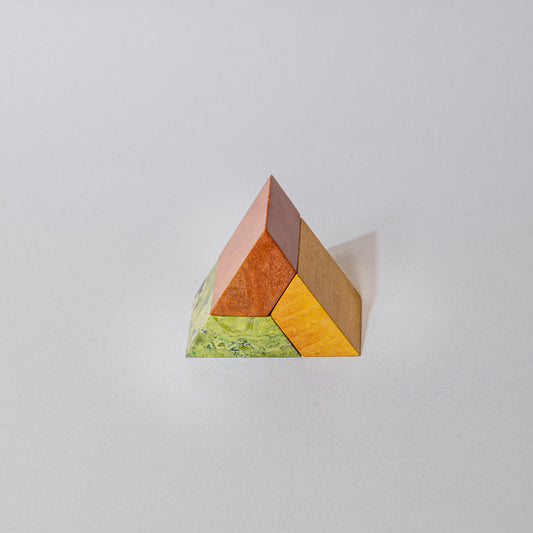Triangle 3D Gemstone puzzle – Serpentine, Soapstone & Jasper