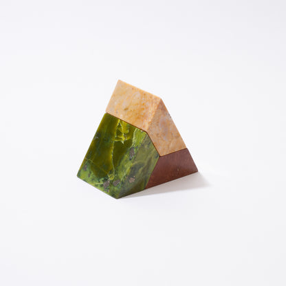 Triangle 3D Gemstone puzzle – Serpentine, Soapstone & Jasper