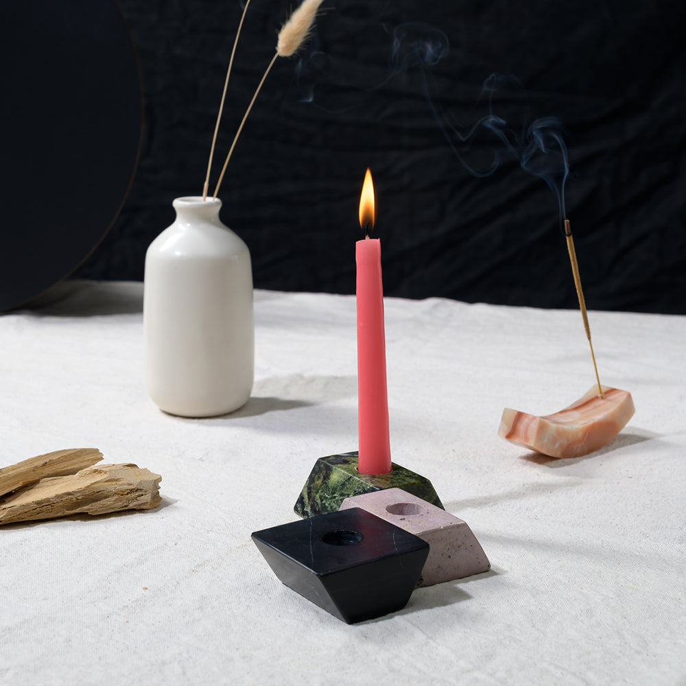 Triangle puzzle candelabra - Lila Black