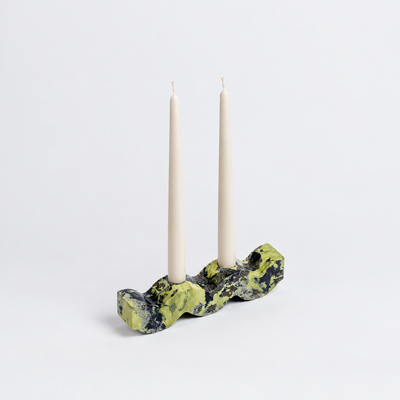 Wavy gemstone candelabra - Serpentine green