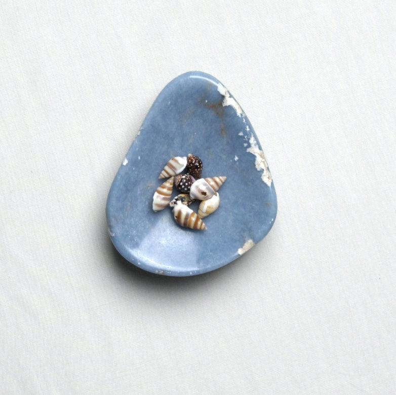 Blue Angelite Gemstone Catchall | Handcrafted Jewelry Dish | DAR Proyectos