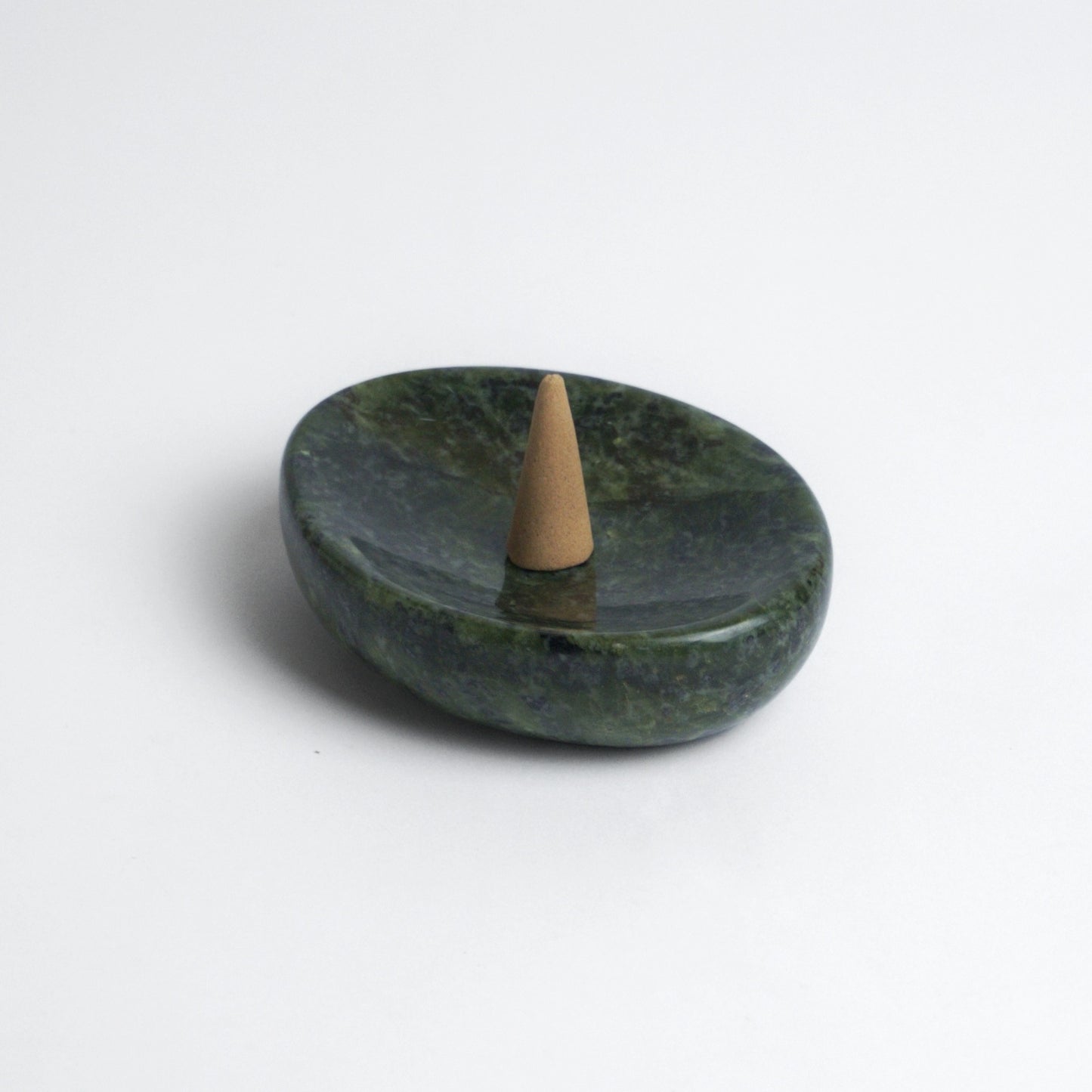 Organic Gemstone Catchall | Stone Dish | Green Nefrite