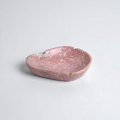 Organic Gemstone Catchall | Sculptural Stone Dish | Rhodonite Pink