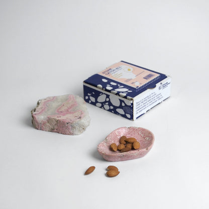 Organic Gemstone Catchall | Sculptural Stone Dish | Rhodonite Pink