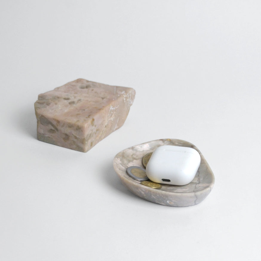 Organic Gemstone Catchall | Sculptural Stone Dish | Soapstone