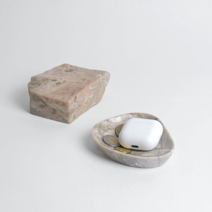 Organic Gemstone Catchall | Sculptural Stone Dish | Soapstone