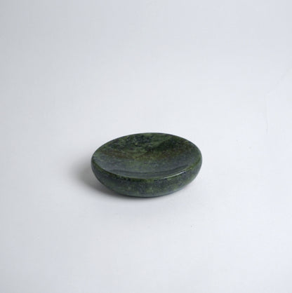 Organic Gemstone Catchall | Stone Dish | Green Nefrite