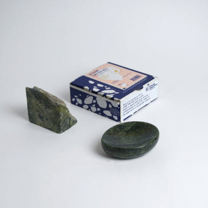 Organic Gemstone Catchall | Stone Dish | Green Nefrite