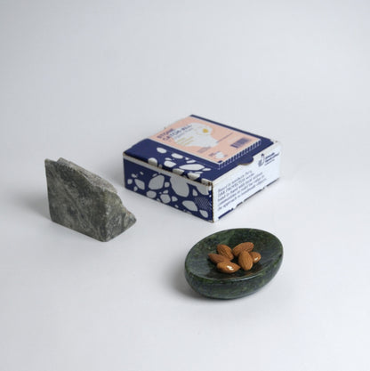 Organic Gemstone Catchall | Stone Dish | Green Nefrite
