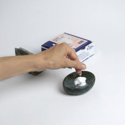 Organic Gemstone Catchall | Stone Dish | Green Nefrite