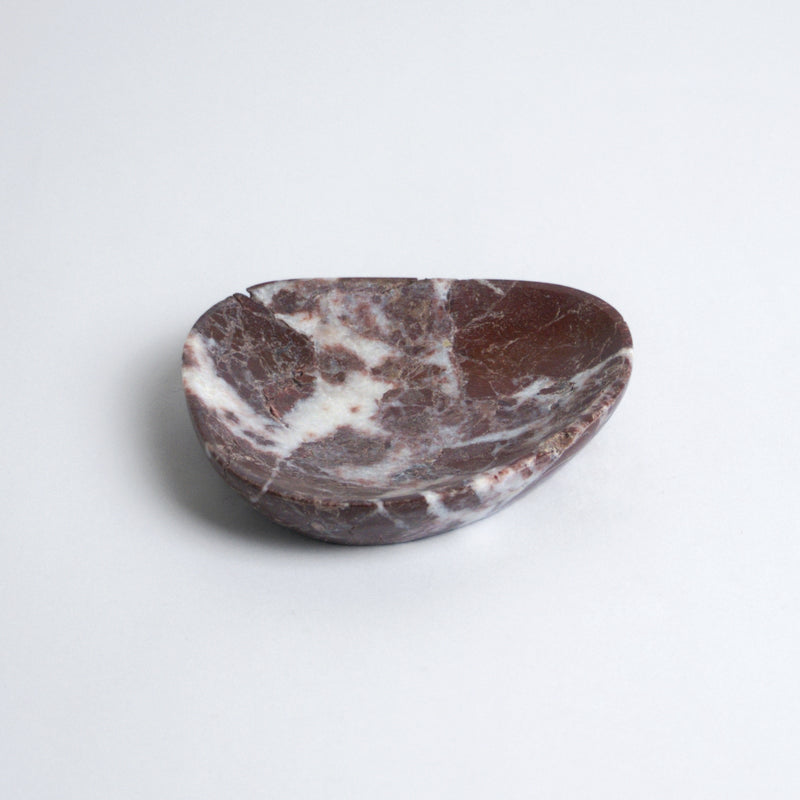 Organic Gemstone Catchall | Sculptural Stone Dish | Red Jasper