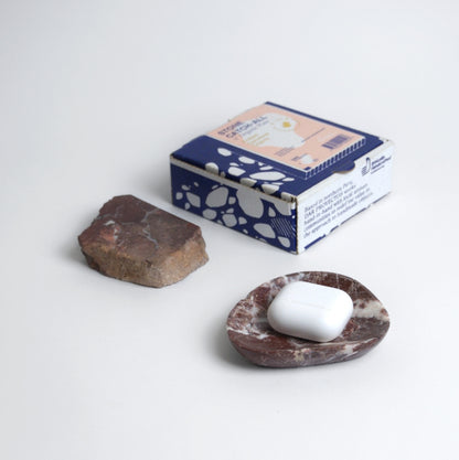 Organic Gemstone Catchall | Sculptural Stone Dish | Red Jasper