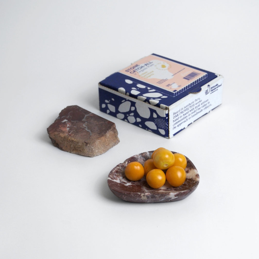 Organic Gemstone Catchall | Sculptural Stone Dish | Red Jasper