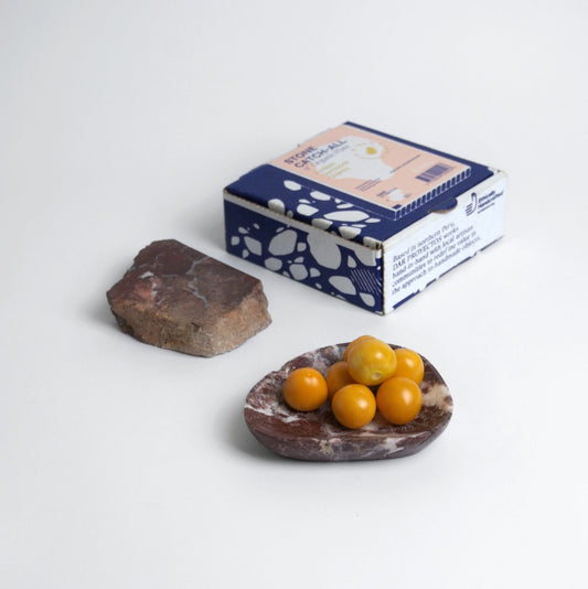 Organic Gemstone Catchall | Sculptural Stone Dish | Red Jasper