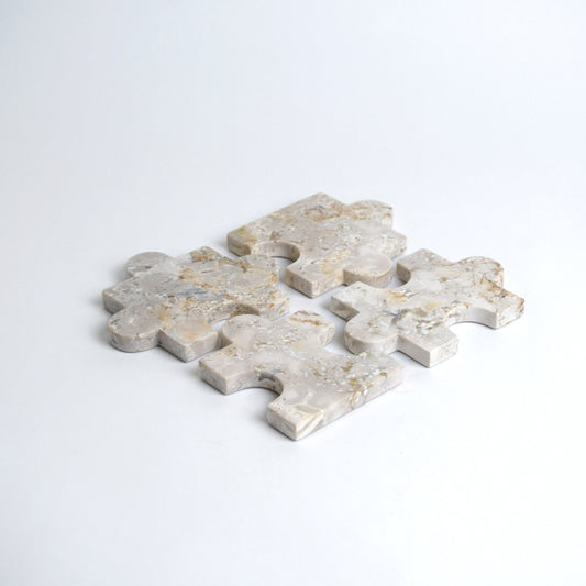 Handcrafted Soapstone Puzzle Coasters | Stone Trivet Set